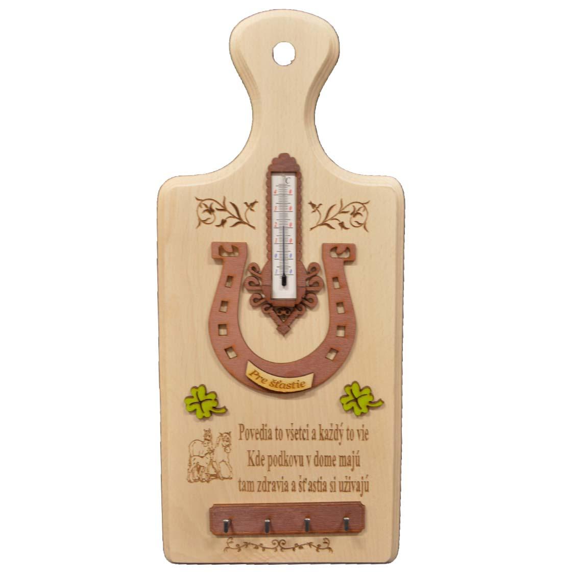 Tabuľka na kľúče s teplomerom - Pre šťastie